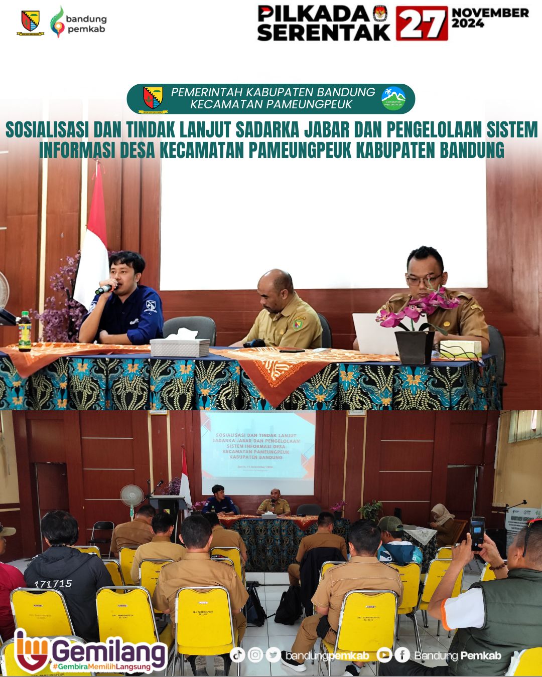 sosialisasi-dan-tindak-lanjut-sadarka-jabar-dan-pengelolaan-sistem-informasi-desa-kecamatan-pameungpeuk-kabupaten-bandung